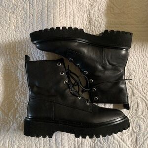 Madewell The Rayna Black Lace-up Boots